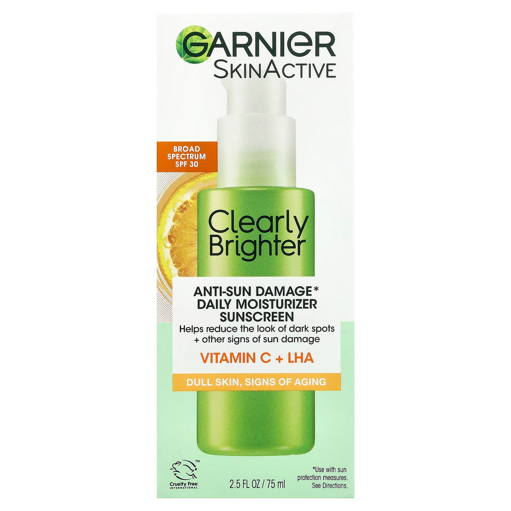 Garnier, SkinActive, ежедневное увлажняющее средство против повреждений от солнца, SPF 30, 75 мл (2,5 жидк. унции)