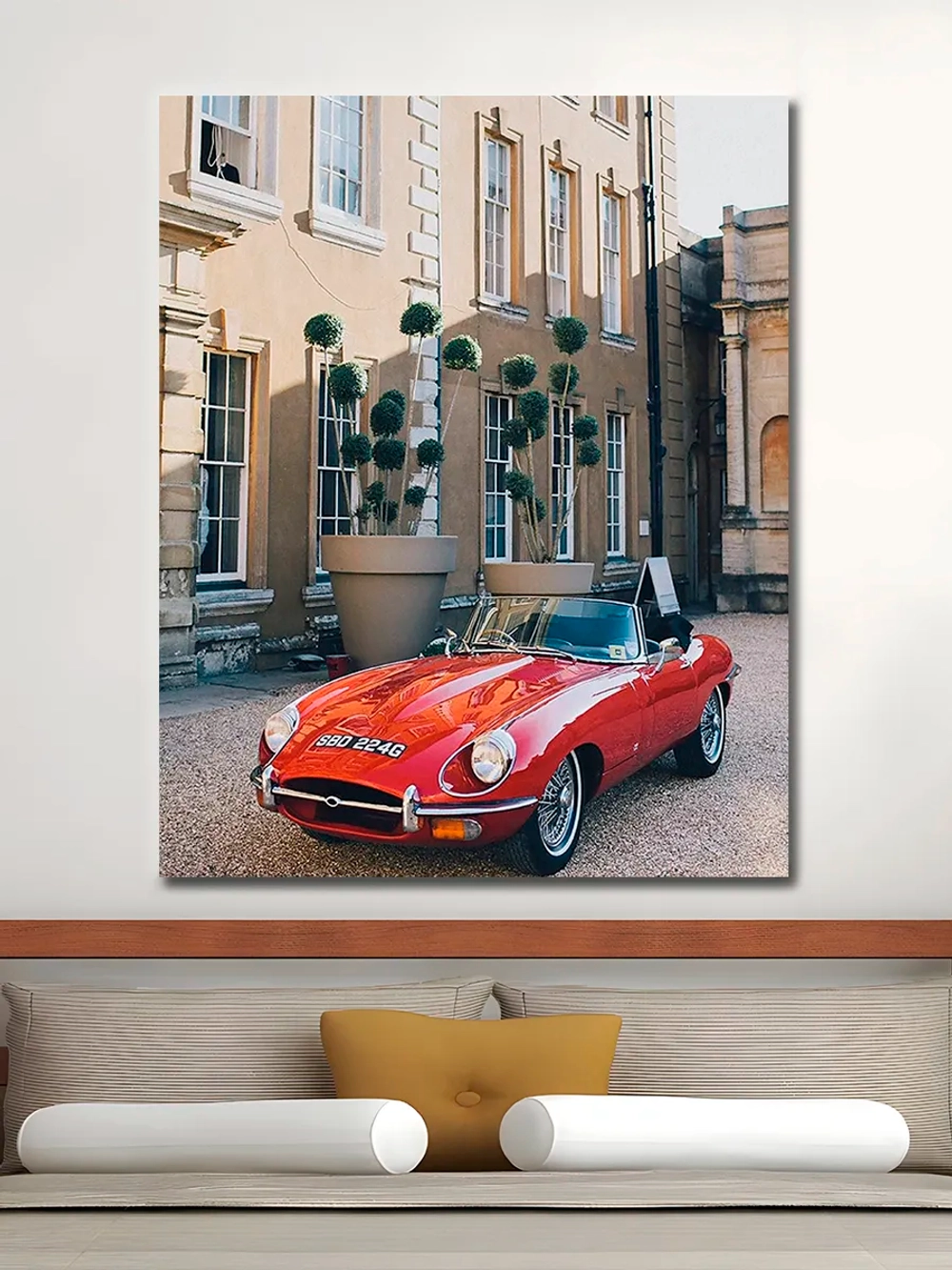 Картина "Jaguar E-Type", на стену для интерьера 50х70см 1шт.