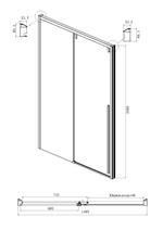 Душевое ограждение Ambassador Intense 110021104IX-100IX (150х100х200) прямоугольник,хром,стекло прозрачное,раздвижная,2 места