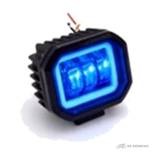 Фара передняя квадрат 3 LED (1шт) Айсберг ( синий цвет)