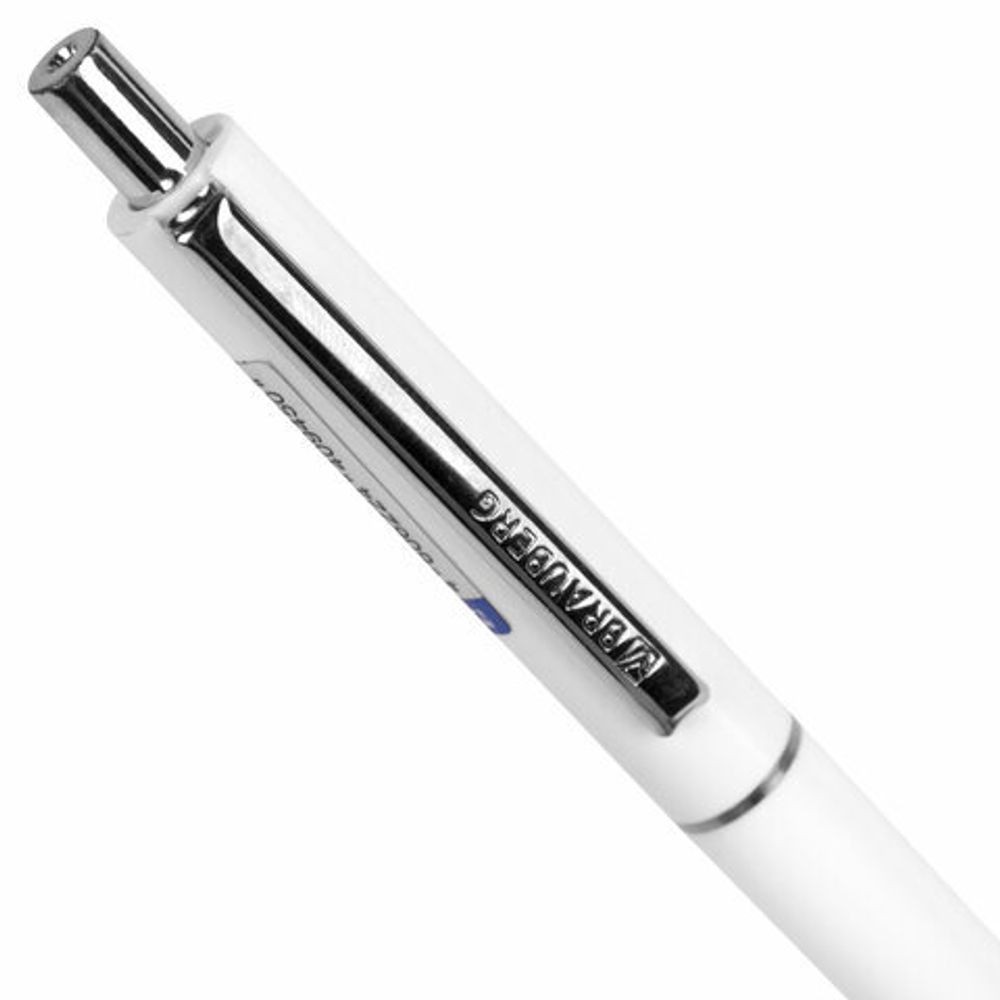 Ручка шариковая автоматическая BRAUBERG X17 WHITE, 1шт, СИНЯЯ, корпус белый, стандартный узел 0,7 мм, линия письма 0,5 мм, 144156