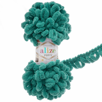 Пряжа Alize (Ализе) Puffy / уп.5 мот. по 100 г, 9 м, 847 изумруд