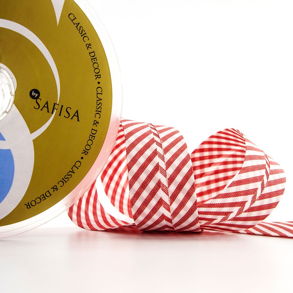 Косая бейка с рисунком 30 мм / 25 метров, диз.6282 14, Safisa (Spiral)