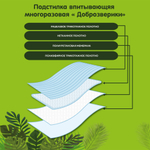 Подстилка впитывающая для домашних животных многоразовая, 60х95 см