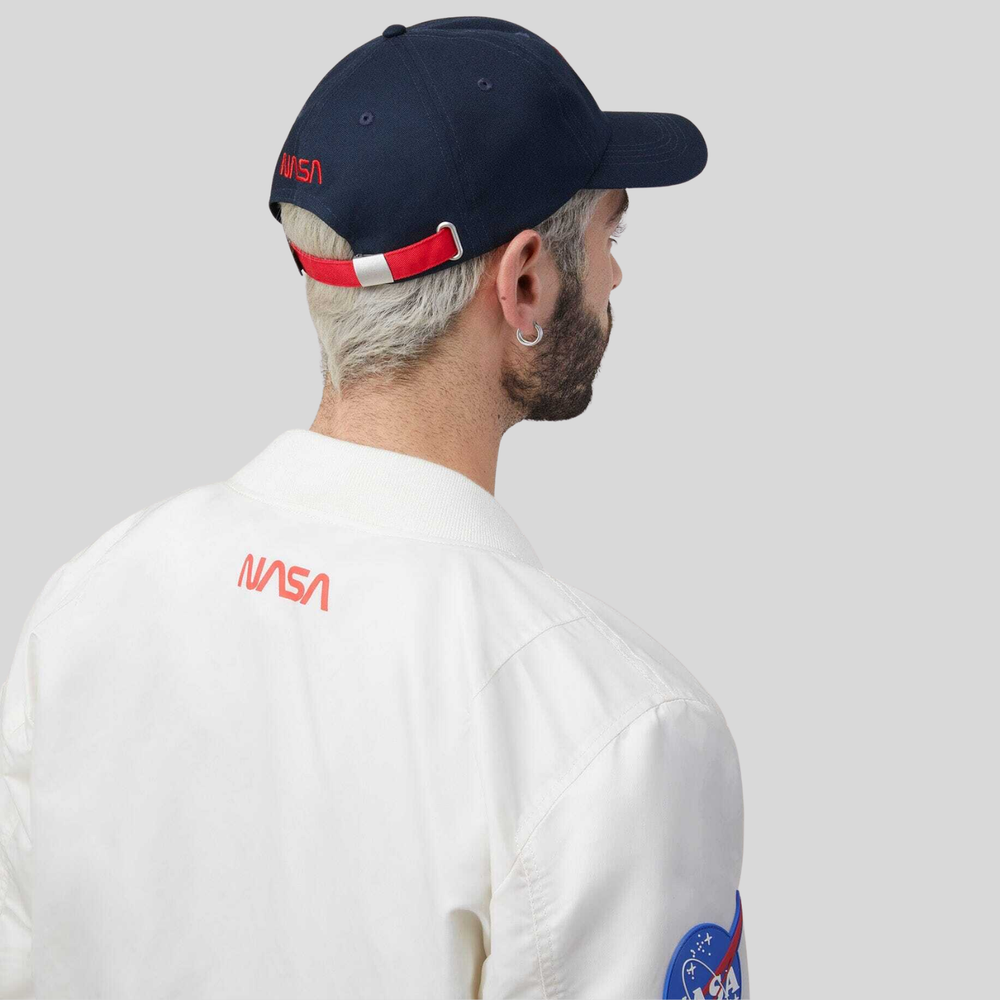 Бейсболка Alpha Industries Nasa Worm Logo Cap Replica Blue (Синяя)