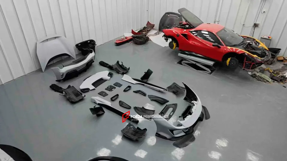 Карбоновый обвес переделка для Ferrari 488 2015-2020 переделка в Pista Феррари