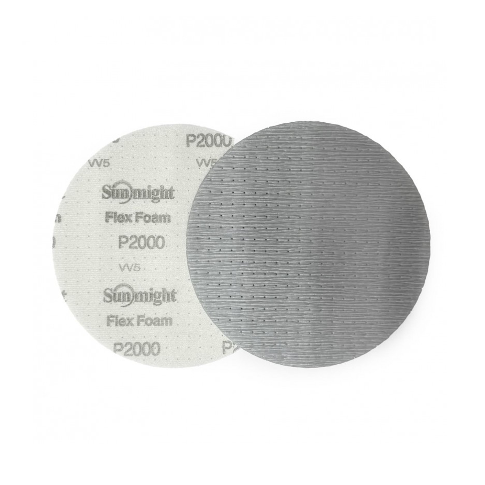 Новинка! Шлифовальные круги 10 шт SUNMIGHT Flex Foam G330T 150 мм P 800, Универсальные Гибкие на вспененной основе, на липучке с мультипылеотводом 03719-10