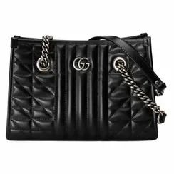 Маленькая сумка-тоут Gucci GG Marmont черный