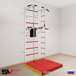 Шведская стенка Sv Sport усиленная 6754 (Турник стандарт/Брусья/Канат/Лестница/Мат 1м)