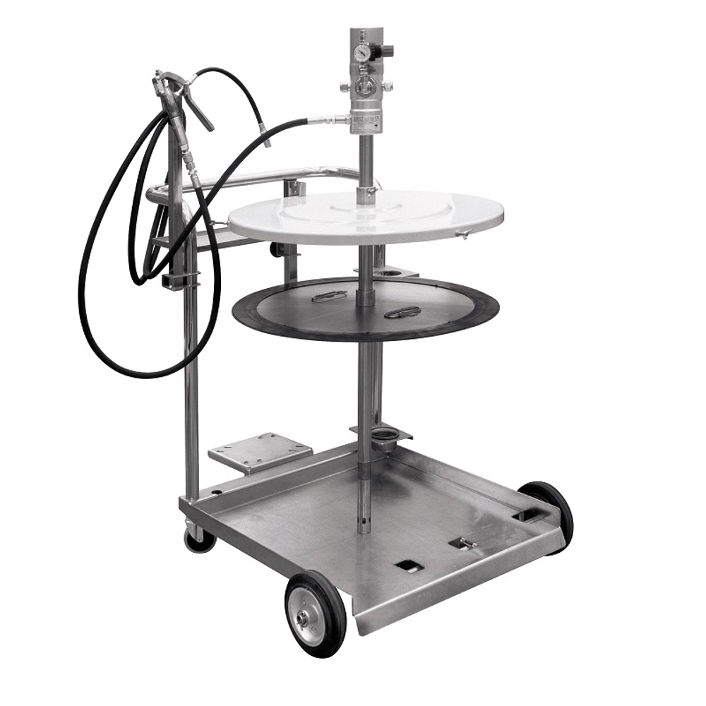 Пневматический солидолонагнетатель 50:1 на тележке для бочек 180-220 кг., GARTEC (Италия)