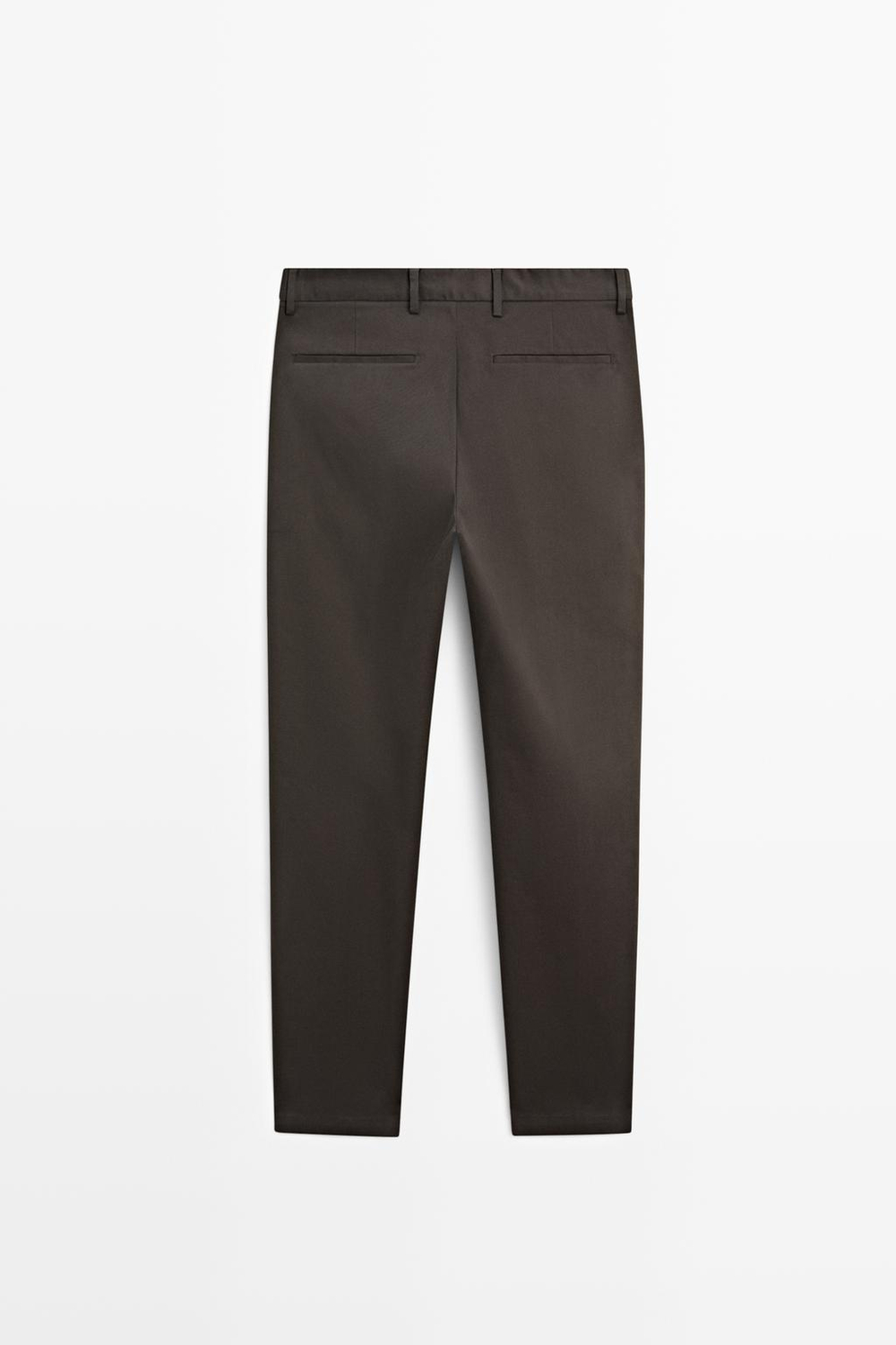 Massimo Dutti Зауженные брюки из смесового хлопка, коричневый