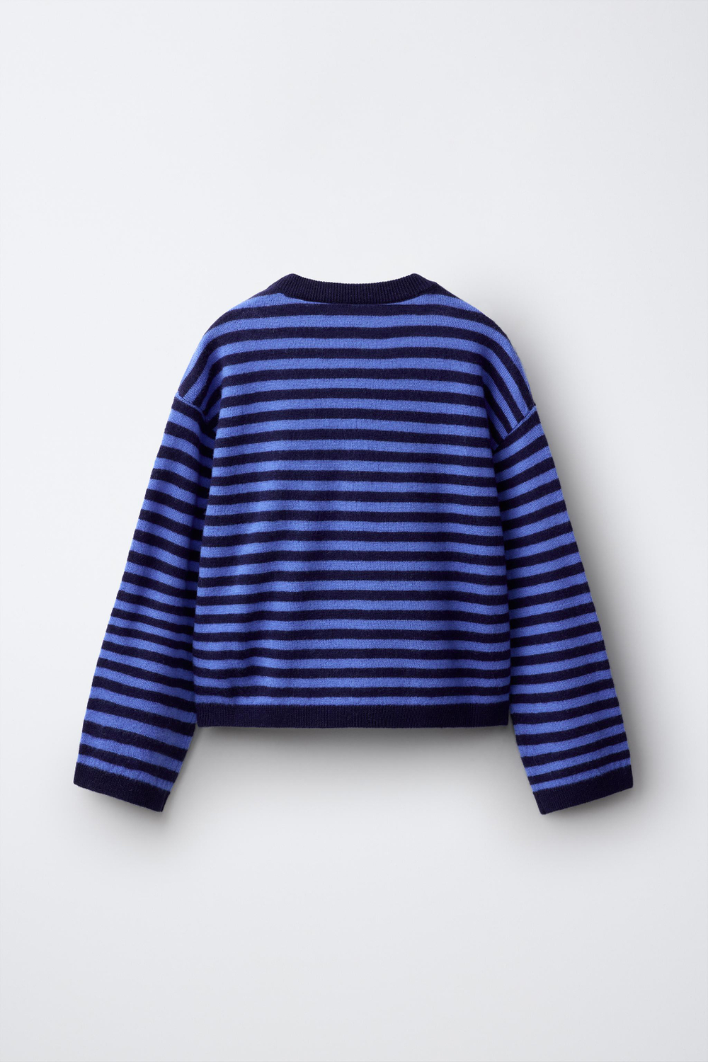 ZARA ШЕРСТЯНОЙ СВИТЕР В ПОЛОСКУ, МОРСКОЙ СИНИЙ