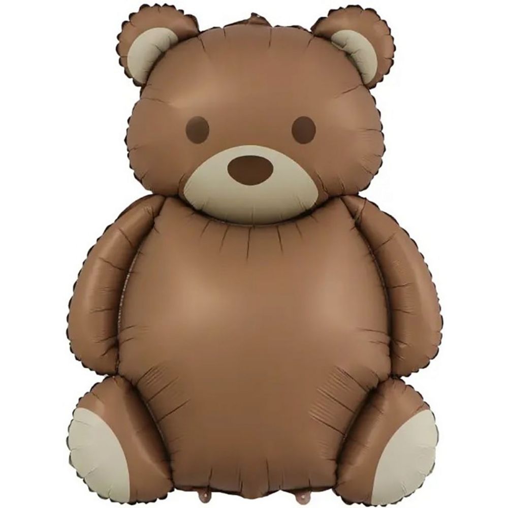 Шар-фигура, фольга, "Мишка стильный, сатин", 35"/89 см