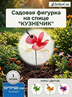 Фигура на спице «Кузнечик» 10*11*60 см, микс