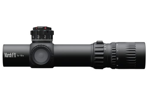Прицел March-FX 1-10x24 Shorty, сетка DR-TR1F, FFP+SFP, 34мм, подсветка, SF, 0.1Mil, 590г
