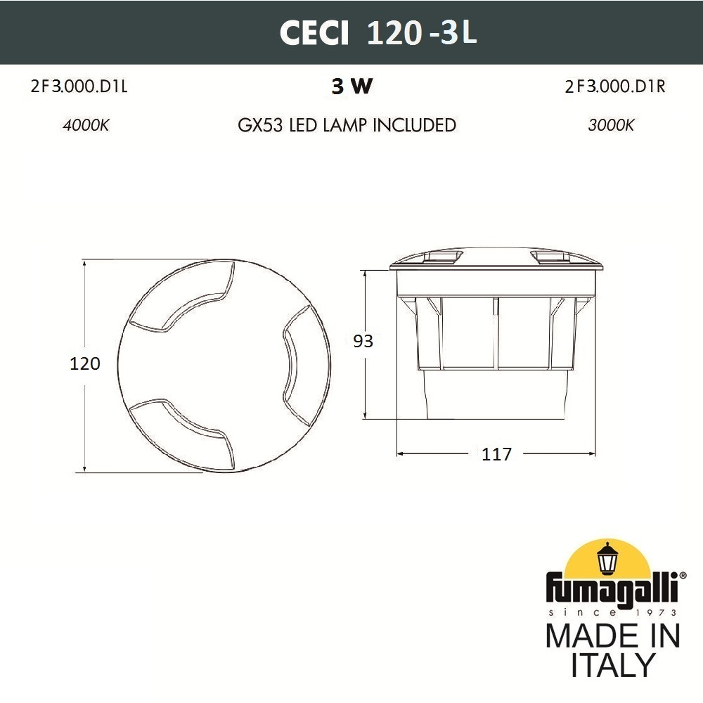Тротуарный светильник Fumagalli CECI 2F3.000.000.AXG1L