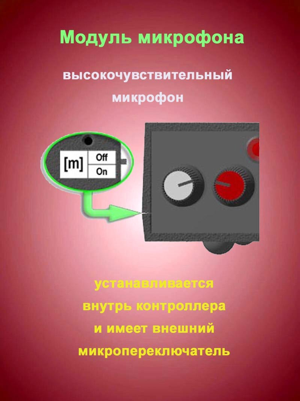 Цветомузыка, контроллер "Радуга-P" 1600Вт, с микрофоном и LED индикаторами