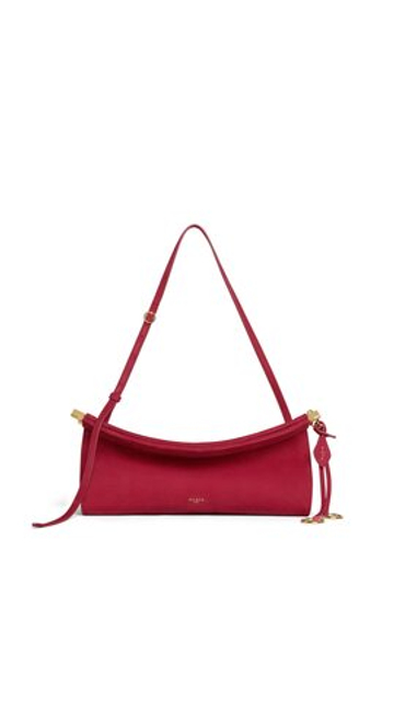 ALAÏA СУМКА LE CLICK EAST WEST ИЗ НАТУРАЛЬНОЙ КОЖИ, МАЛИНОВЫЙ