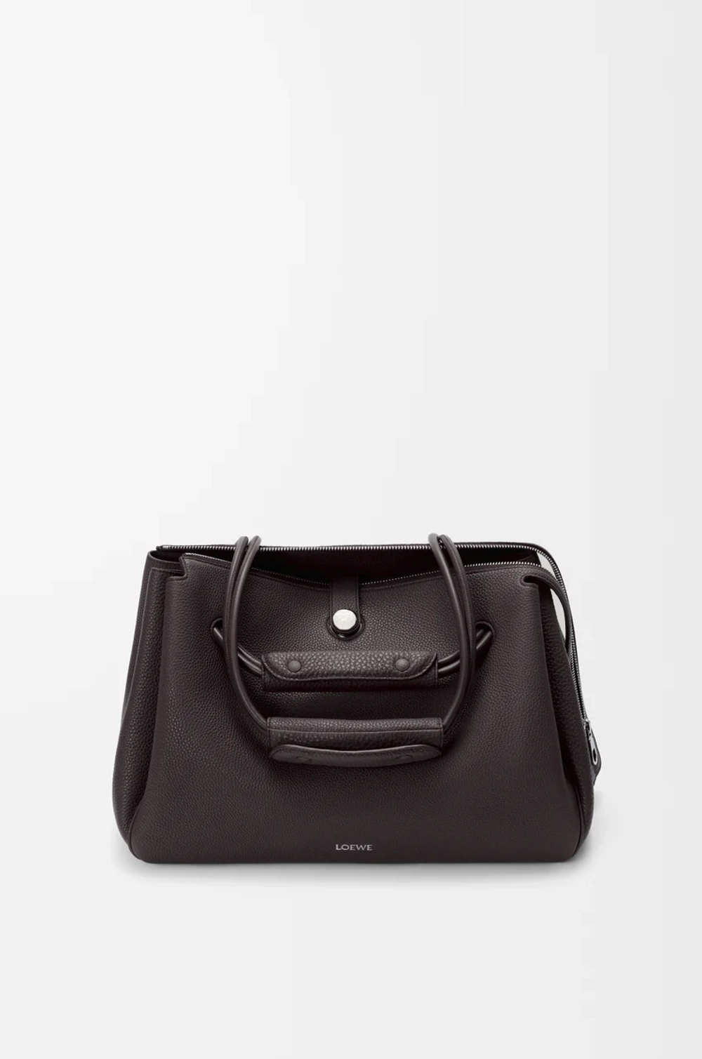 Loewe Большая сумка Madrid из мягкой зернистой телячьей кожи, темно-коричневый