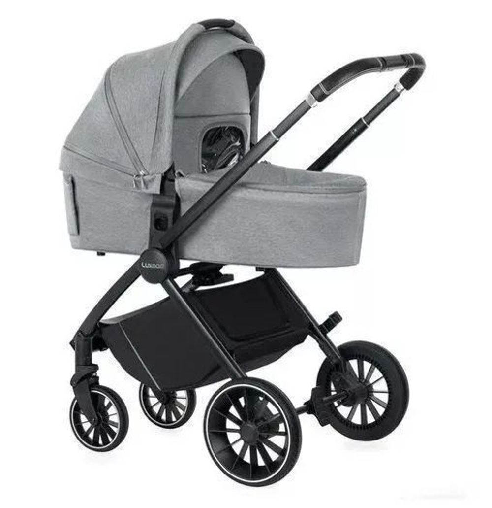 Коляска детская модульная 2в1 Luxmom 760 / выдвижная ручка/серый цвет