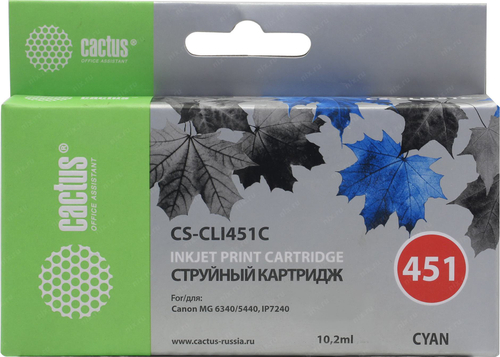 Картридж Cactus CS-CLI451C Cyan для Canon MG 6340/5440, IP7240