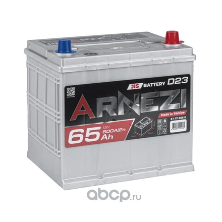 Аккумулятор ARNEZI JIS SMF 65 А/ч обратный R+ 230x172x225 D23 EN 600 А