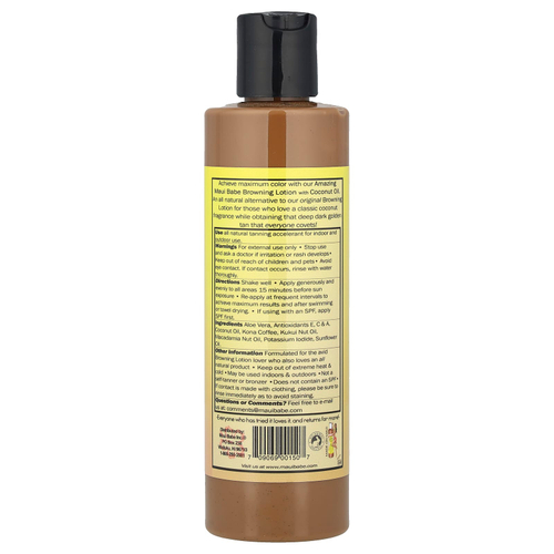Maui Babe, Amazing Browning Lotion, лосьон для загара с кокосовым маслом, 236 мл (8 жидк. унций)