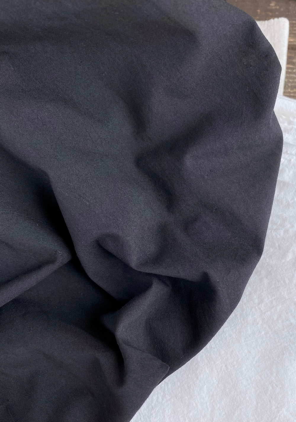 Отрез 1м Батист Stone wash Черный, хлопок 100%