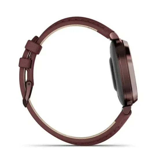 Умные часы Garmin Lily 2 Classic темно-бронзовые с шелковичным кожаным ремешком