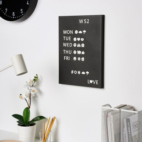 Настольная доска с буквами IKEA SVENSAS (СВЕНСОС), Темно-серый, 30х40 см