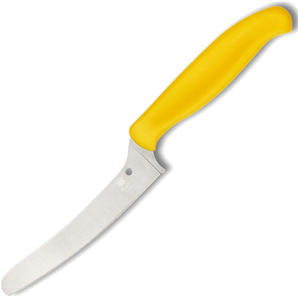 Цена наУниверсальный кухонный нож Spyderco Z-Cut Offset Kitchen, сталь CTS™ - BD1 Alloy, рукоять желтый полипропилен