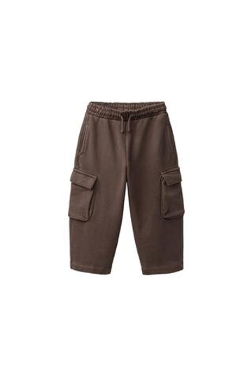 ZARA БРЮКИ КАРГО ИЗ ФУТЕРА, КОРИЧНЕВЫЙ