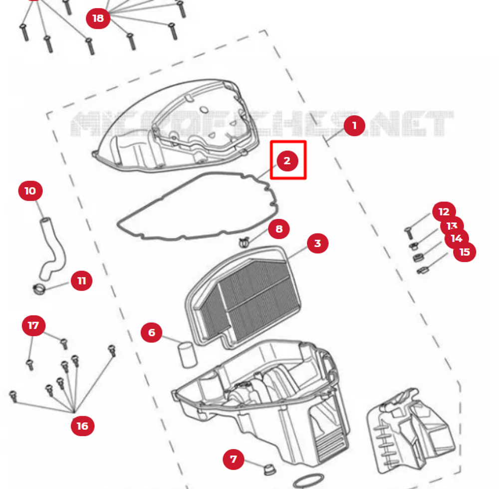 Triumph Прокладка корпуса воздушного фильтра T2205743