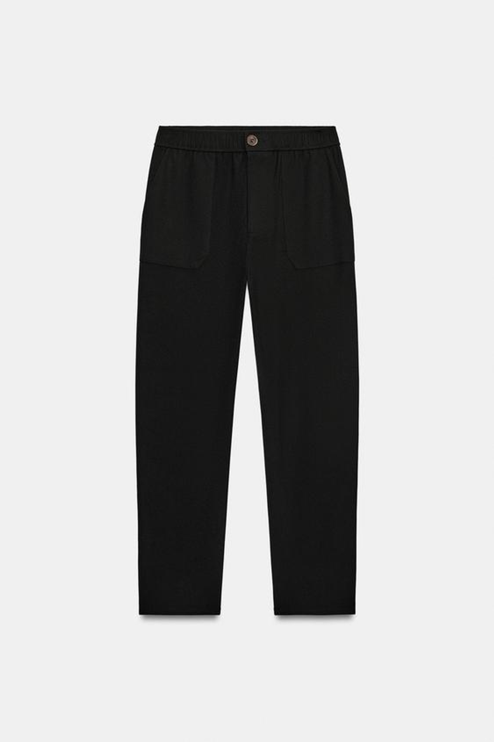 ZARA БРЮКИ С ЭЛАСТИЧНЫМ ПОЯСОМ, ЧЕРНЫЙ