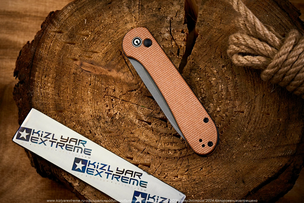 Нож Civivi BL Elementum C2103D сталь 14C28N Gray StoneWash рукоять Brown Micarta