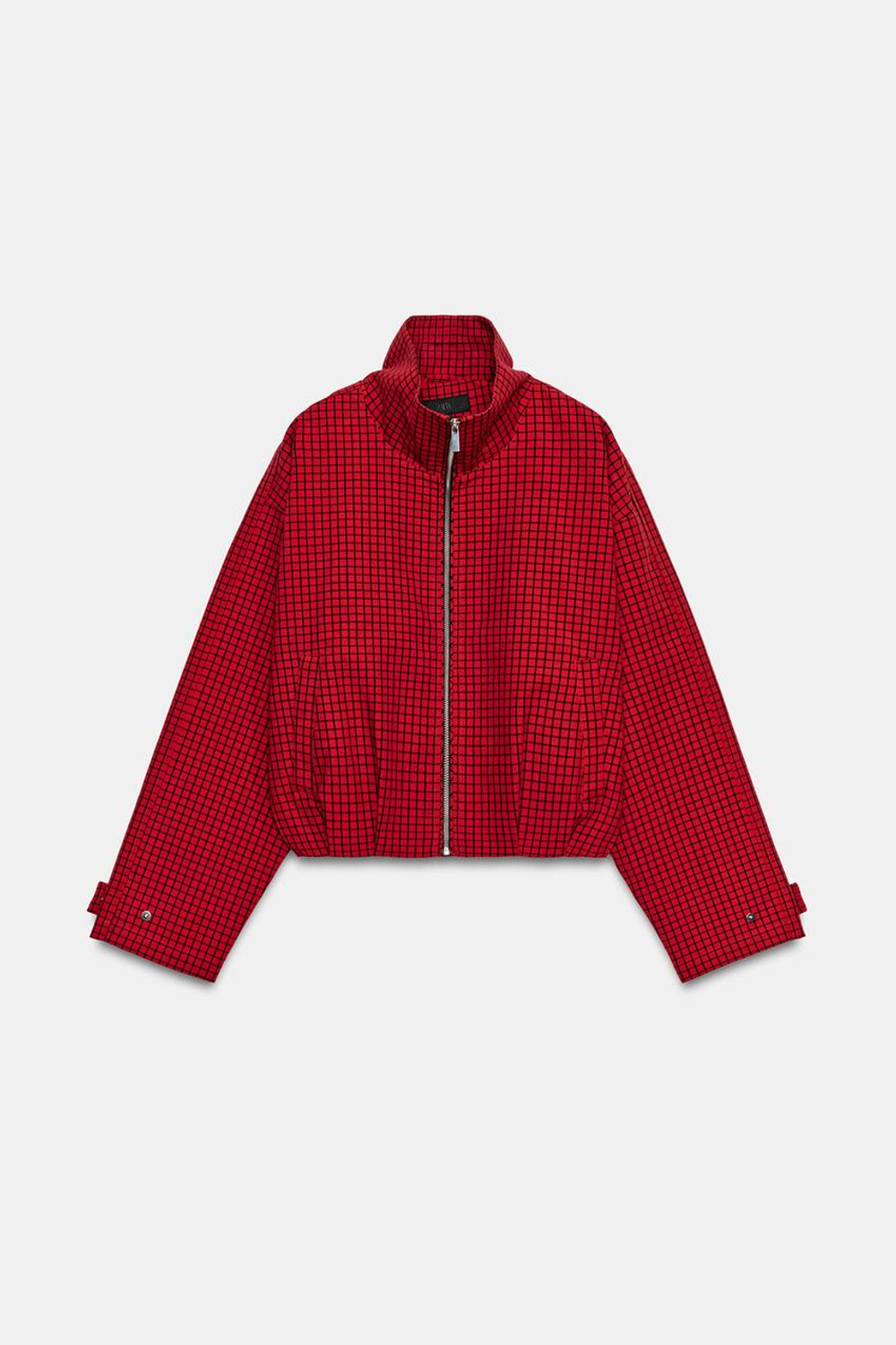 ZARA БОМБЕР В КЛЕТКУ, КРАСНЫЙ