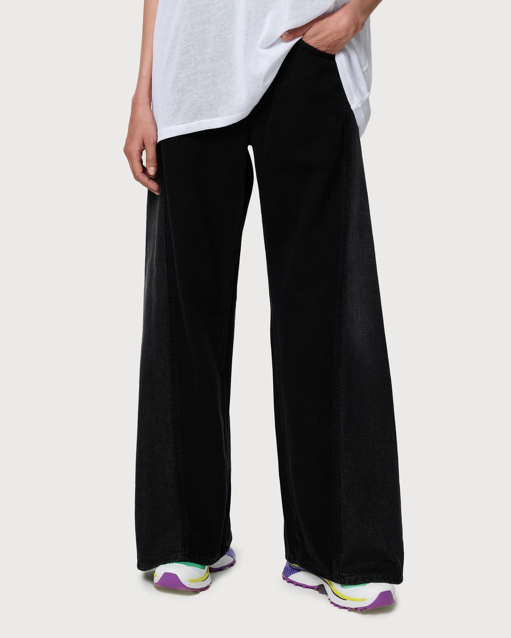 MM6 MAISON MARGIELA БРЮКИ ЖЕНСКИЕ ЧЕРНЫЕ ИЗ ДЕНИМА