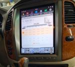 Магнитола для Toyota Land Cruiser 100, Lexus LX470 2002-2007 (любая комплектация) - Kuberg ZF-1301-GE вертикальный экран в стиле "Тесла" на Android 13, Быстрая, CarPlay, 4G SIM-слот