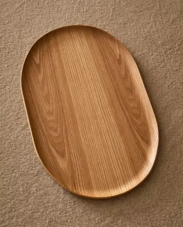 ZARA HOME ОВАЛЬНЫЙ ПОДНОС ИЗ ДЕРЕВА, СВЕТЛО-БЕЖЕВЫЙ