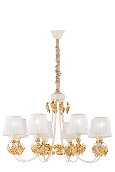 Люстра подвесная Sfera Sveta 3202/8 FWH+GO, 8×40 Вт, золотая и белая