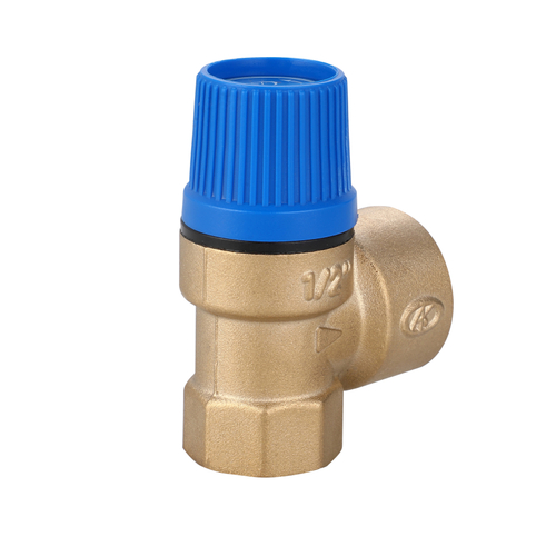 Клапан предохранительный для отопления AOSKER 1/2" x 3/4" x 8 бар ВР/ВР (синий)