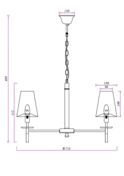Подвесная люстра 5*Е14 A4075LM-5BK чёрный Riccardo Arte Lamp