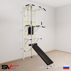 Шведская стенка Sv Sport усиленная 696 (Турник стандарт/Брусья/Стойка/Скамья/Канат/Трапеция)