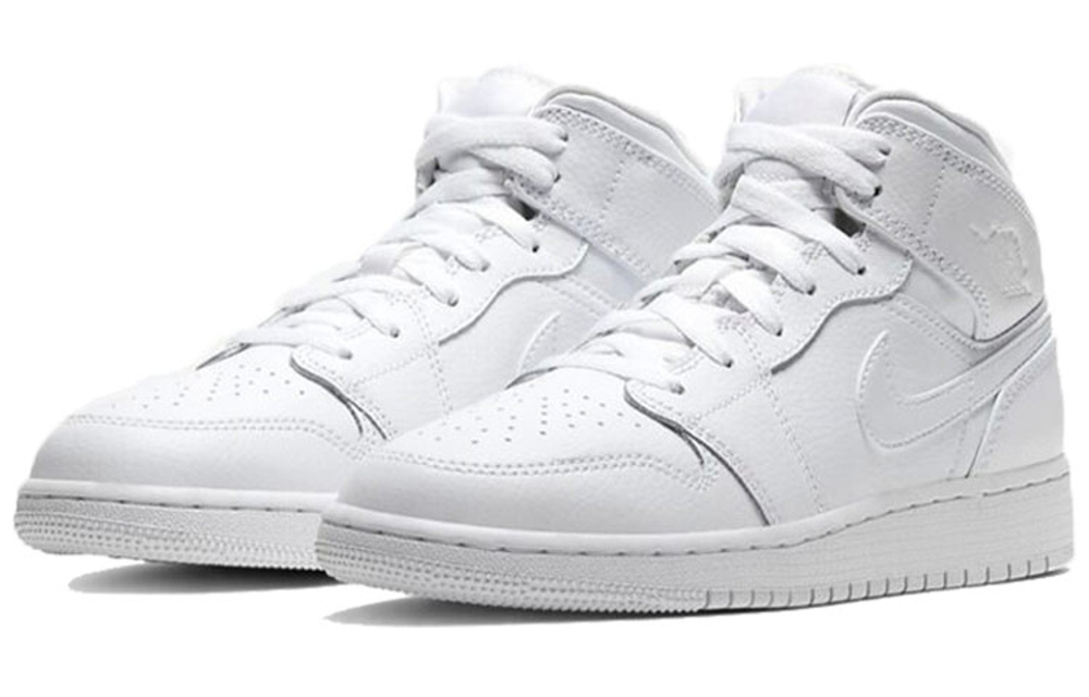 Air Jordan 1 Mid 'Triple White 2020' Gs