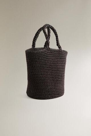 ZARA HOME МИНИ-СУМКА С ЭФФЕКТОМ ПЛЕТЕНИЯ, КОРИЧНЕВЫЙ
