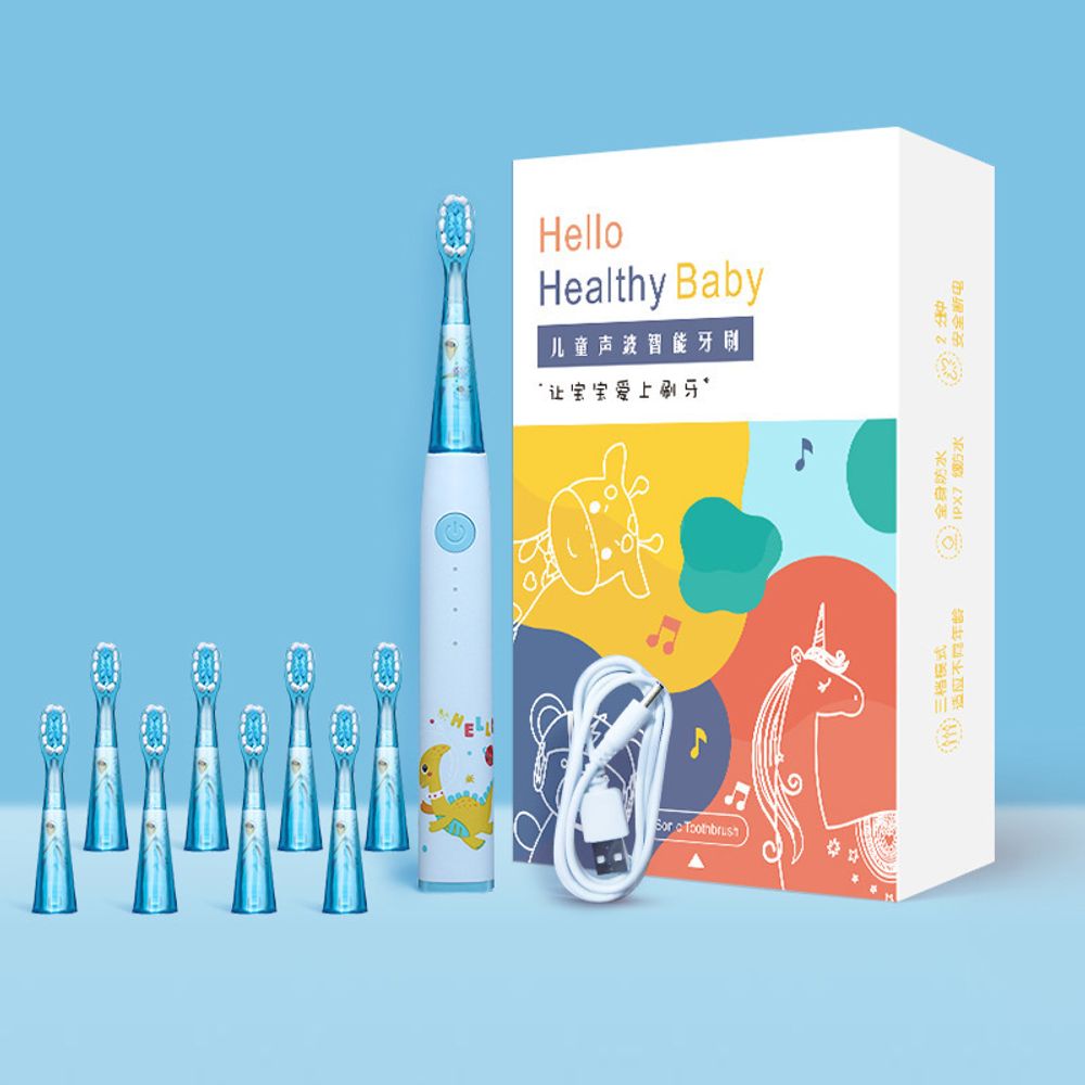 Электрическая зубная щетка детская "Healthy", голубая Электрическая зубная щетка детская "Healthy", голубая