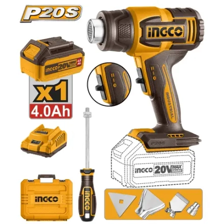 Фен аккумуляторный INGCO HGLI20065 INDUSTRIAL 20 В