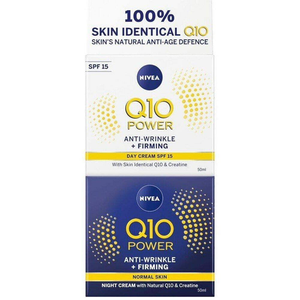 Nivea  набор кремов дневной + ночной Q10 Anti-Wrinkle Power с Spf 15 (Германия)