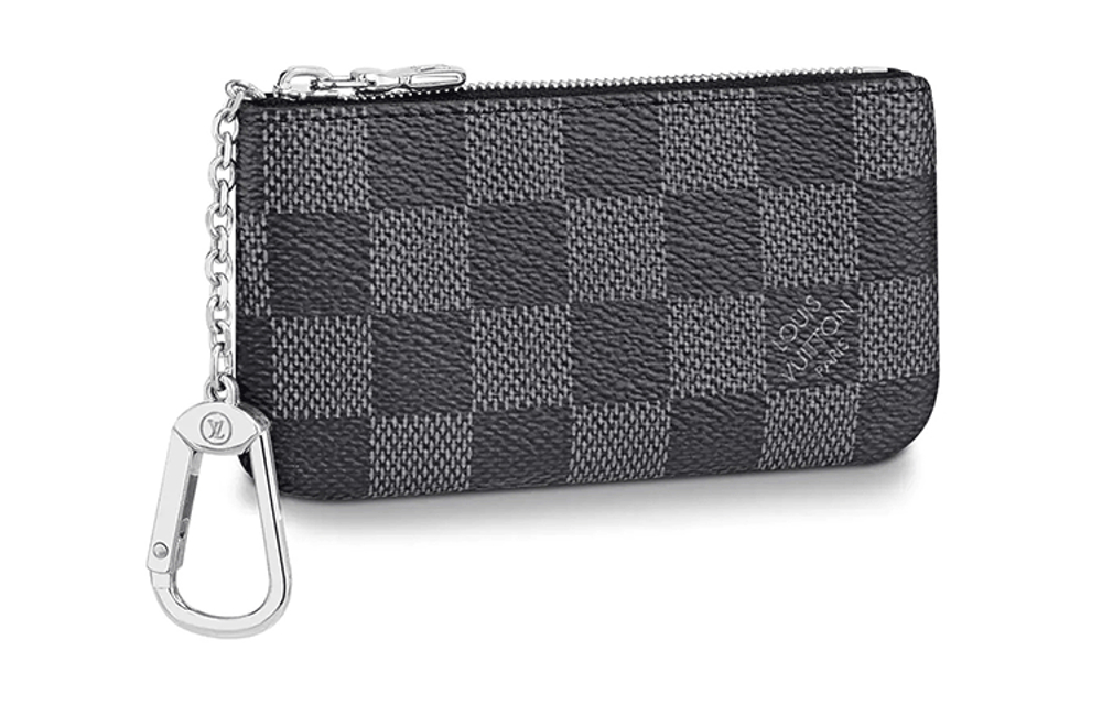 LOUIS VUITTON Pochette Cle Key Pouch Damier Graphite Black/Gray