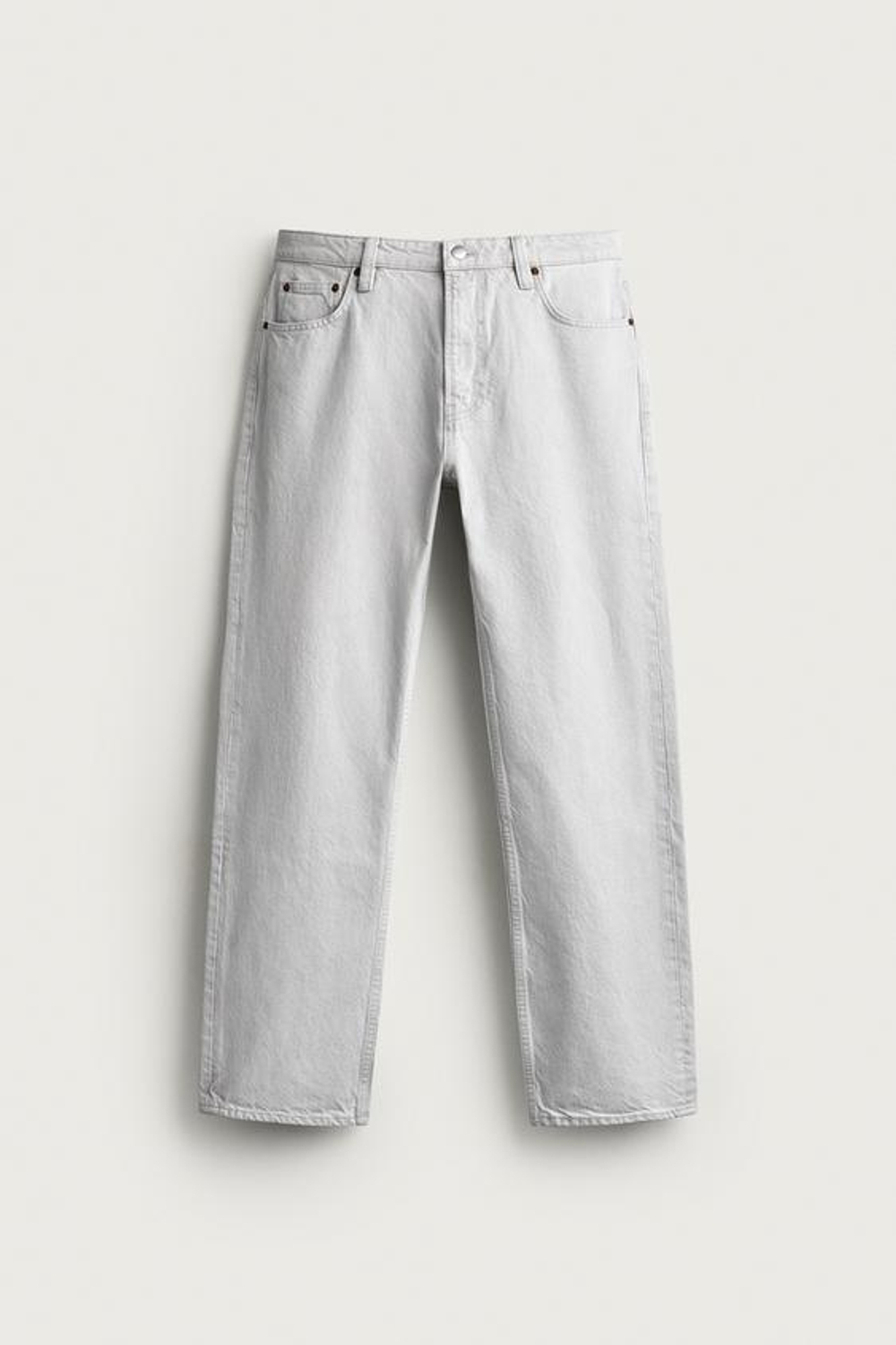 ZARA ДЖИНСЫ STRAIGHT FIT, СЕРЫЙ